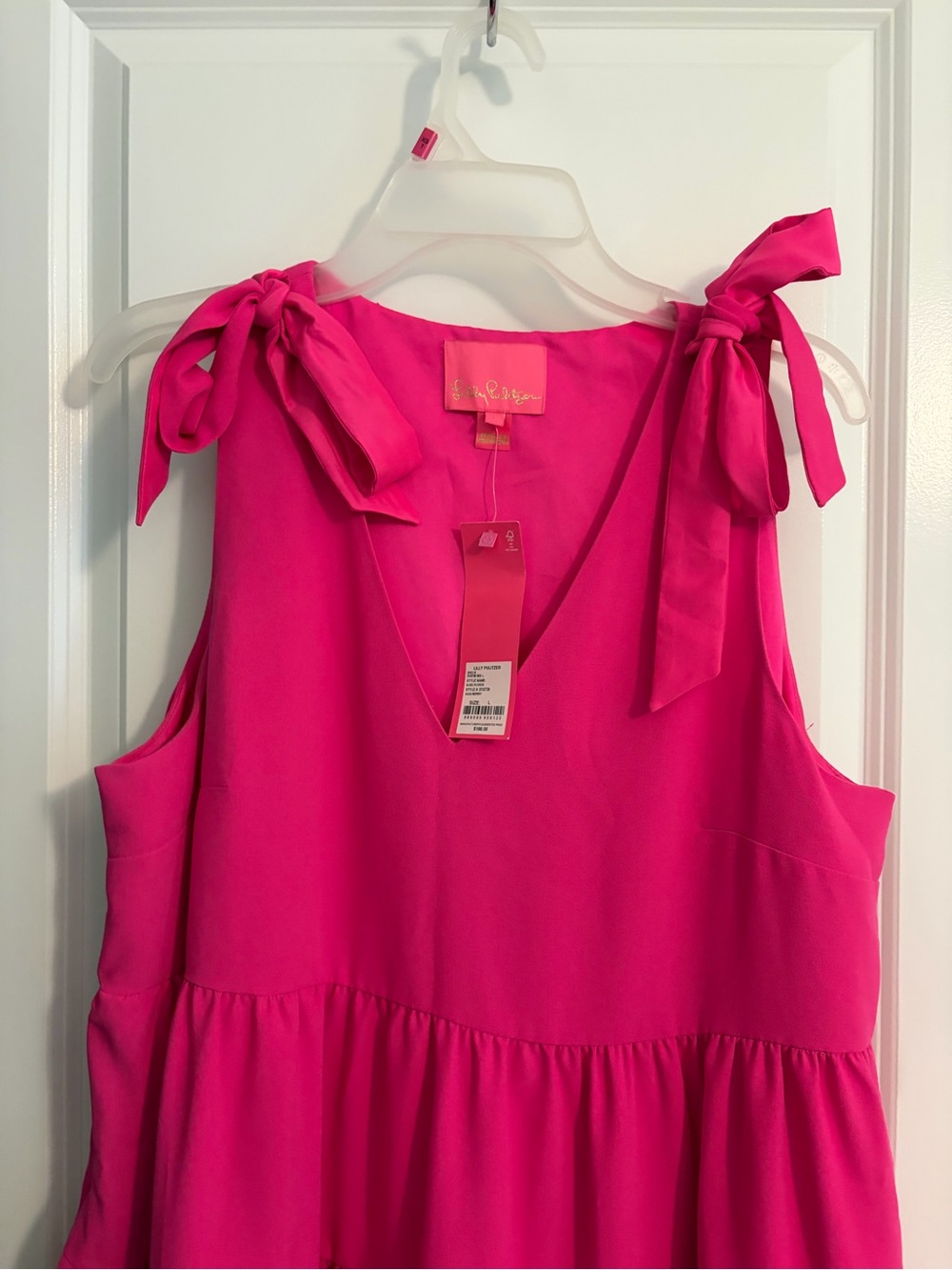 Lilly Pulitzer Fuchsia Tie-Shoulder Tiered Sundress - Picture 4 of 4